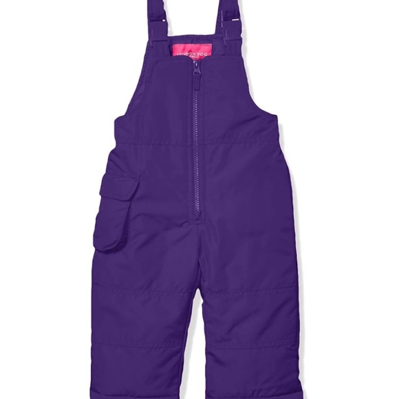 LONDON FOG Baby Girls Classic Snow Bib Ski Snowsuit Purple, Size 12 Months NWT - Picture 1 of 8